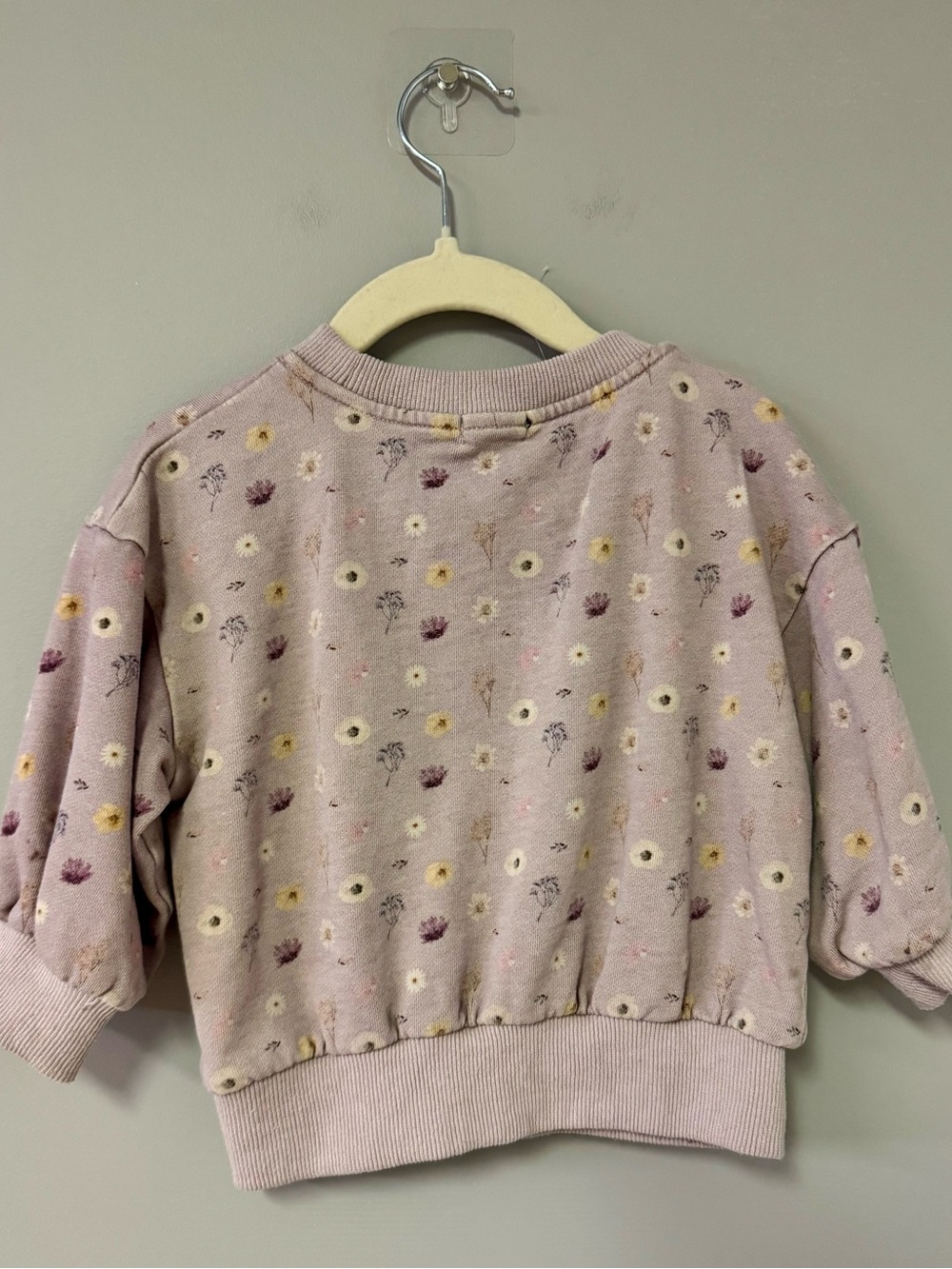 Girls' Pink Floral Sweatshirt Top